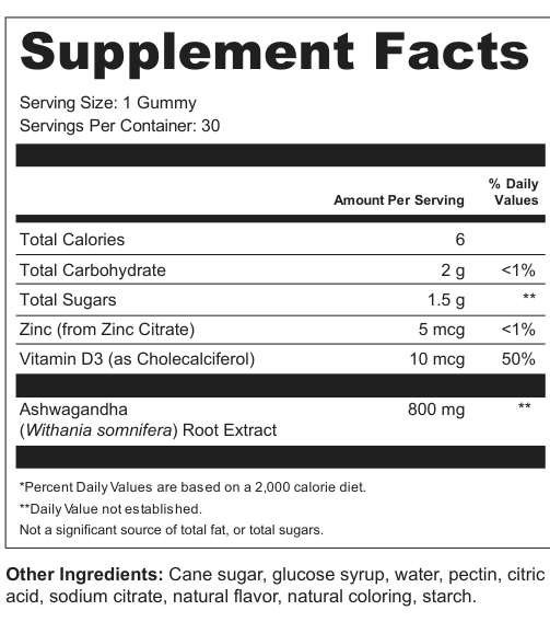 Supplement Facts for Grove Whisper
